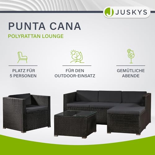 ArtLife Polyrattan Lounge Punta Cana | Gartenmöbel-Set mit Sofa, Hocker und Tisch für 4-5 Personen - 2