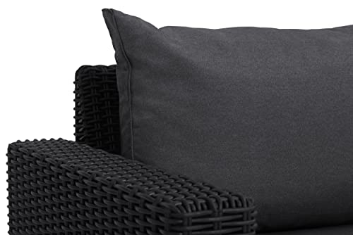 Allibert by Keter Gartenlounge Sofa California 3-Sitzer, graphit/ cool grey, inkl. Sitz- und Rückenkissen, Kunststoff, runde Rattanoptik, 199 x 68 x 72 cm - 5